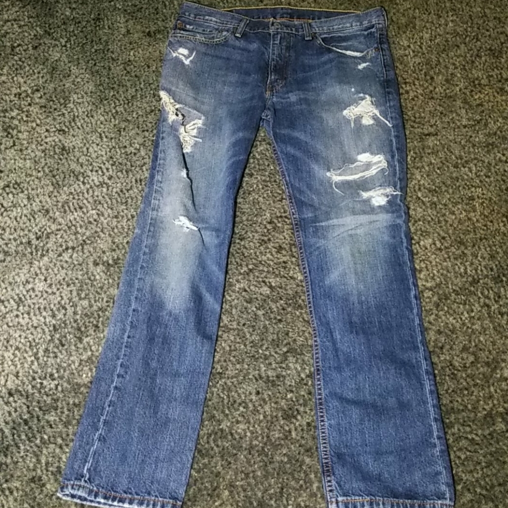 Destroyed Levi's 511 Straight Leg Jeans 36